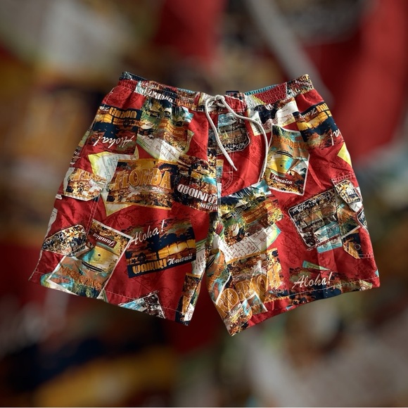 Caribbean Joe Colorful Hawaiian Print Shorts XXL Men’s - Picture 1 of 6